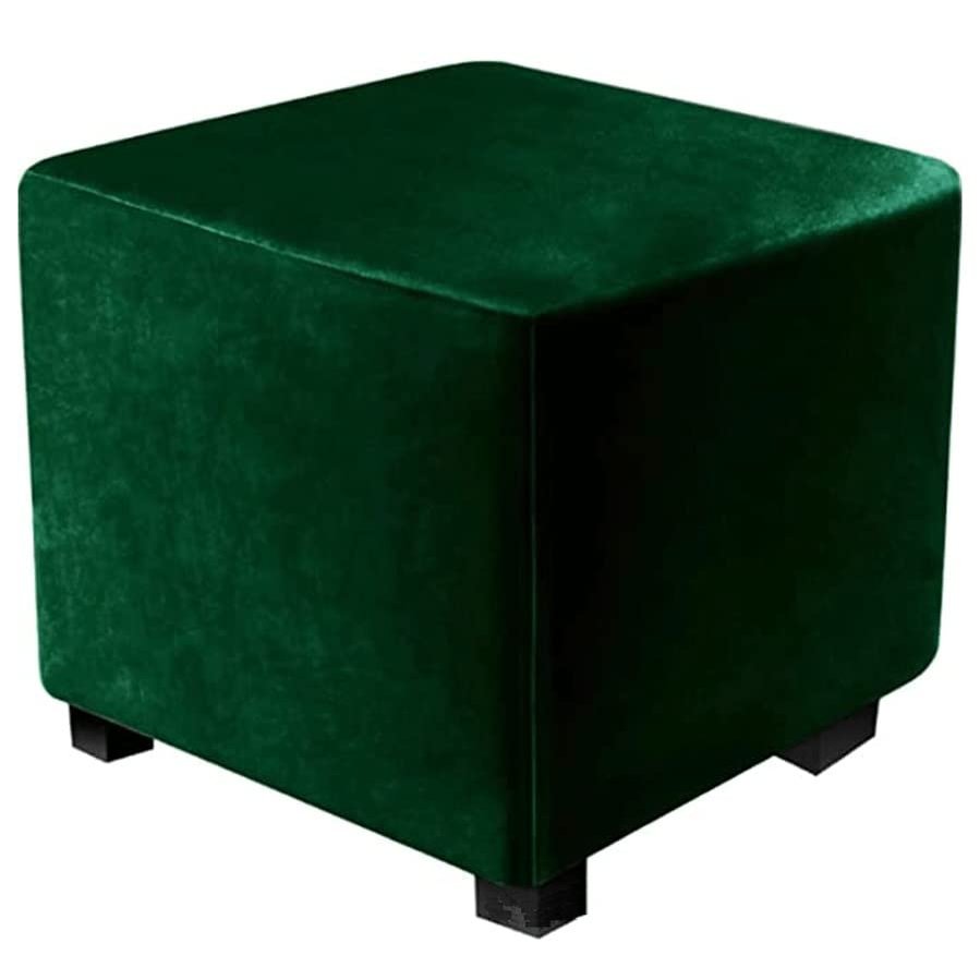 ZYANLING Stretch Velvet Ottoman Slipcover Square Stool Cover Elastic for 38 X 38 X 38 cm Foldable Storage Box Seat Chest Cube Footrest