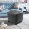 ZYANLING Stretch Velvet Ottoman Slipcover Square Stool Cover Elastic for 38 X 38 X 38 cm Foldable Storage Box Seat Chest Cube Footrest view 4