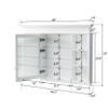 WELLFOR 48"x 32" Bathroom Medicine Cabinet with 3-Tier Adjustable Shelves, Recessed Solid Wood Medicine Cabinet with Mirrors and 1 Soft-Close Door, Wood Miiror Cabinet with Open/Built-in 7 Shelves view 2