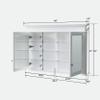 WELLFOR 48"x 32" Bathroom Medicine Cabinet with 3-Tier Adjustable Shelves, Recessed Solid Wood Medicine Cabinet with Mirrors, Wood Miiror Cabinet with 2 Soft-Close Door and Open/Built-in 6 Shelves view 2