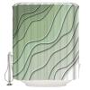 Double Love Geometric Sage Green Bathroom Curtain 72 Inch Shower Curtain with Hooks, Gradient Contemporary Stripes Waterproof Polyester Bath Curtain Washable Bathtub Curtain 60''x 72'' view 3
