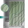 Double Love Geometric Sage Green Bathroom Curtain 72 Inch Shower Curtain with Hooks, Gradient Contemporary Stripes Waterproof Polyester Bath Curtain Washable Bathtub Curtain 60''x 72'' view 4