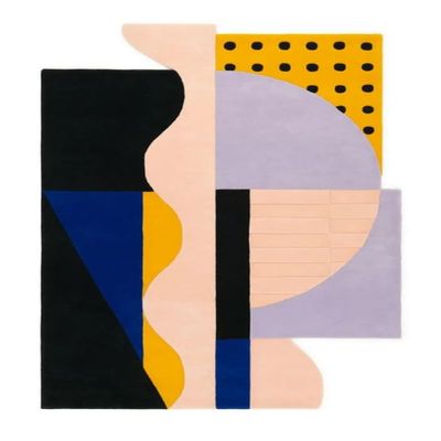 Geometric Multicolor Woolen Hand Tufted 100% Wool Rugs for Home Office Living Room-Bedroom & Hall 9 X 12 Feet