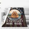 A Clean Beaver Always Gets More Wood Throw Blanket Soft Flannel Lightweight Cozy 50x60 Inches for Sofa Bed Couch view 1