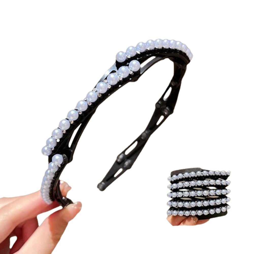 PNZLZIA Retractable Pocket Headbands - Non Slip Portable Telescopic Hair Hoops, No Slip Foldable Hairband with Teeth, Portable Compact Folding Headband (Style D)
