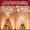 Christmas Star Tree Topper Lighted with Led Snowflake Projection, Christmas Tree Topper Star with Built-in LED Rotating 3D Projector Lights, Christmas Decoration for Family Office Indoor (Silver) view 2