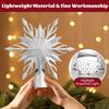 Christmas Star Tree Topper Lighted with Led Snowflake Projection, Christmas Tree Topper Star with Built-in LED Rotating 3D Projector Lights, Christmas Decoration for Family Office Indoor (Silver) view 3