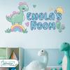 AdesiivoStudio Custom Dinosaur Wall Decal - Cute Personalized Name Sticker with Rainbow and Sun for Kids' Room Decor - Perfect for Nursery and Bedroom view 3