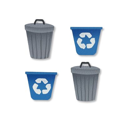 Roeda Brighten Your Life 14693m Trash and Recycling Calendar Magnets Set of 4
