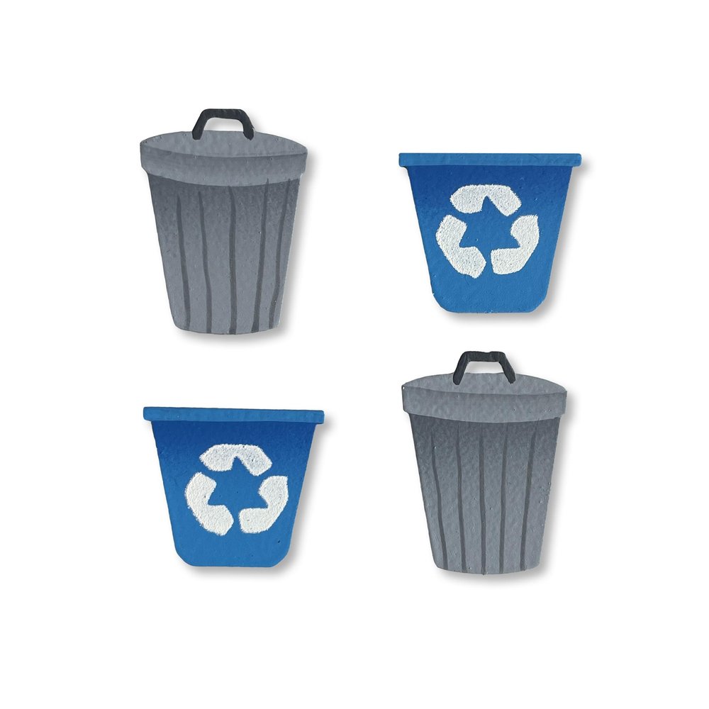 Roeda Brighten Your Life 14693m Trash and Recycling Calendar Magnets Set of 4