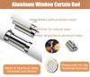 Vibeo No Drilling Window Curtain Rods with Curtain Rings, Adjustable Length Room Separation Blackout Rod, Metal Shower Curtain Rail Wall Mount(Gray,1.6m-2.4m(5.3ft-7.8ft)) view 3