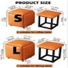 Multifunctional Stool, Storage Stool, Shoe Changing Stool, Foldable Stool, Five in 1, 5 in 1 Nesting Ottoman Stool, Rolling Ottoman Chair for Living Room and Bedroom(Yellow-Nappa leather,Small) view 2