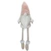 24" Cream and Pink Sitting Christmas Gnome with Dangling Legs Polyester view 1
