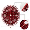 Snowflake Christmas Tree Skirt 48in Red Black Buffalo Plaid Christmas Tree Skirts Rustic Thick Xmas Tree Skirt with Snowflake Winter Happy New Year Decoration for Christmas (red +Black 48in) view 3