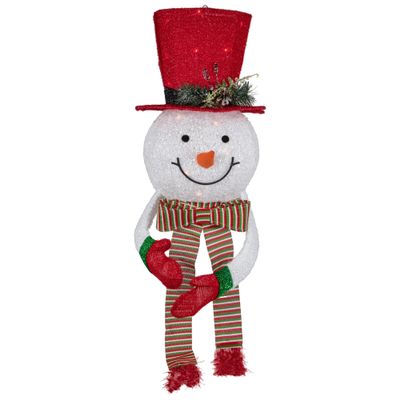 21.5" Lighted Snowman with Red Top Hat Christmas Tree Topper 21.5 Polyester
