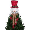 21.5" Lighted Snowman with Red Top Hat Christmas Tree Topper 21.5 Polyester view 4