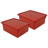 5" Letter Box with Lid Red Pack of 2 Plastic view 1