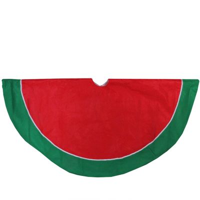 48" Red and Green Traditional Christmas Tree Skirt 48 Polyester
