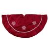 24" Crimson Red and White Snowflakes Christmas Tree Skirt 24 Polyester view 2