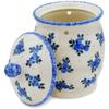 Polmedia Polish Pottery Jar with Lid UNIKAT - Blue Berry Special Pattern Handmade in Boleslawiec Poland + Certificate of Authenticity view 2