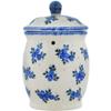 Polmedia Polish Pottery Jar with Lid UNIKAT - Blue Berry Special Pattern Handmade in Boleslawiec Poland + Certificate of Authenticity view 3