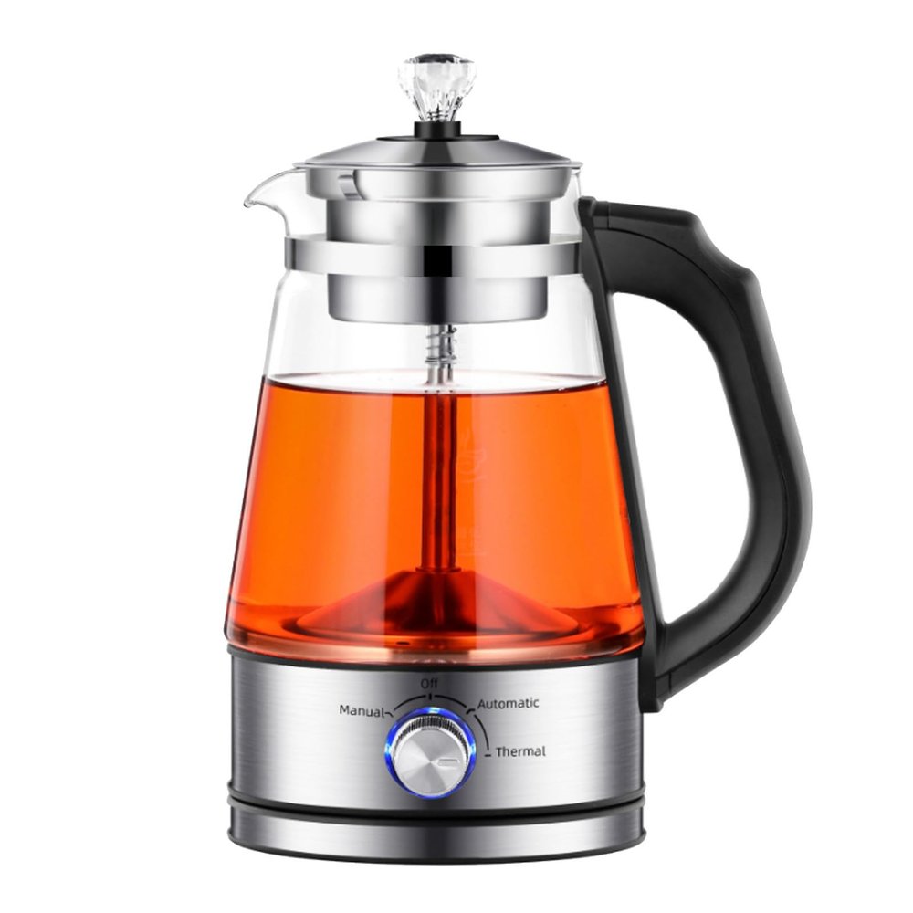 1.2L Electric Tea Kettle,Automatic Glass Steam Spraying Insulated Hot Water Electric Kettle Water Boiler,Removable Lid,Electric Kettles for Boiling Water