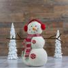 21.5-inch White and Red Snowflake Sherpa Plush Snowman Christmas Decoration 21.5" Polyester view 2