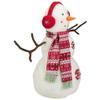 21.5-inch White and Red Snowflake Sherpa Plush Snowman Christmas Decoration 21.5" Polyester view 4