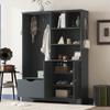 SIYSNKSI Multi-Functional Hall Tree with Storage Shelves Drawers and Cabinet, Elegant Hallway Shoe Cabinet with Bench, Modern Coat Rack with Hooks for Entrance Hallway Living Room (Antique Blue-VV2) view 2