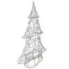 15.25" Led Lighted B/o Silver Wire and Bead Christmas Tree Warm White Lights Metal Led view 3