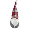18.75" Gray Gnome with Red Plaid Hat Christmas Decoration Grey Polyester view 1