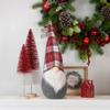 18.75" Gray Gnome with Red Plaid Hat Christmas Decoration Grey Polyester view 2