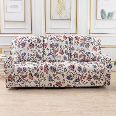 ZSDCGC 3 Seat Stretch Reclining Couch Covers, Recliner Sofa Covers for 3 Cushion Couch Recliner Set 8-Piece Spandex Recliner Couch Sofa Cover Furniture Protector with Elastic Bottom(K)