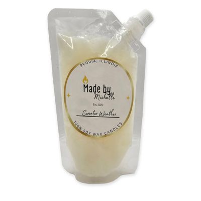 Squeezable Wax Melts (8oz) (Sweater Weather) - Large (8oz), Highly Scented, Hand-Crafted, Long Lasting Scent, Resealable Pouch, 100% American Made, Perfect for Wax Warmers