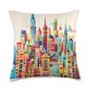Cities Classic Design Poster - Urban Skyline Wall Art Throw Pillow view 1