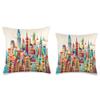 Cities Classic Design Poster - Urban Skyline Wall Art Throw Pillow view 3