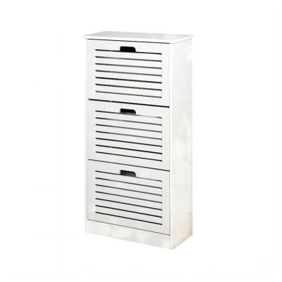 GLigeT Shoe Shelf Shoe Cabinet with Doors and Drawers, Free Standing Wooden Shoe Cabinet for Entryway - White Shoe Rack