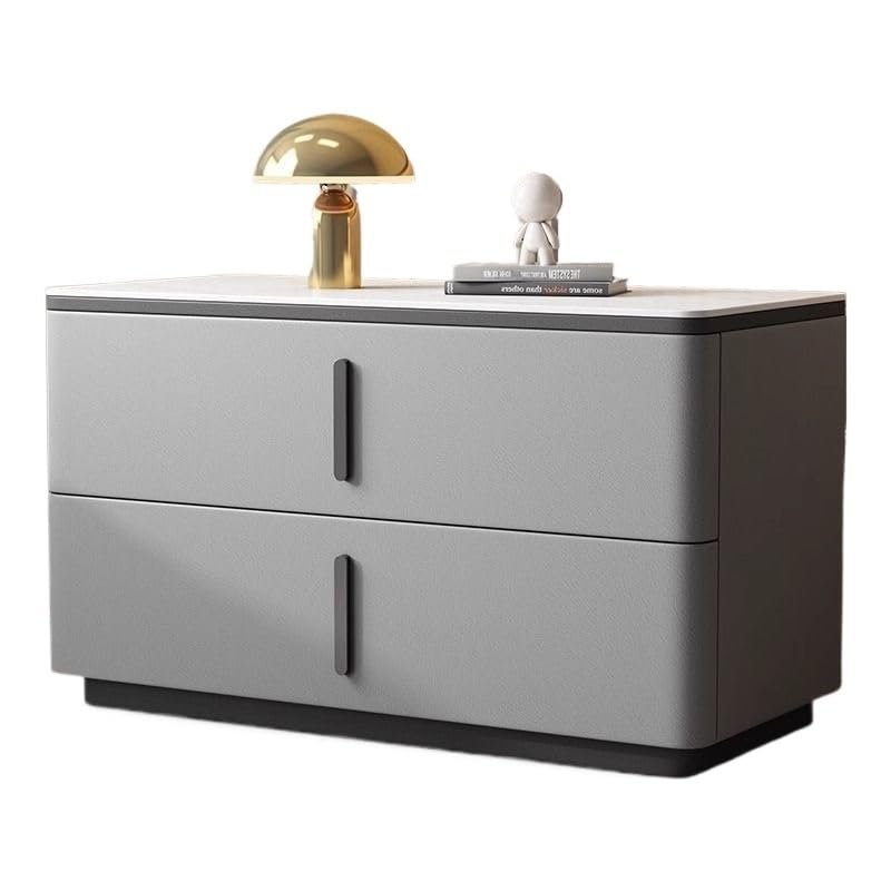 DIEYPOL Night Stand Simple Modern Cream Style Minimalist Large Bedside Table Slate Bed Bedstand(3,70cm)