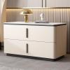DIEYPOL Night Stand Simple Modern Cream Style Minimalist Large Bedside Table Slate Bed Bedstand(3,70cm) view 2