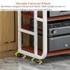 NILZA 3-Tier AV Media Stand Corner Shelf Media Storage Cabinet, Audio Video Player Stand Cabinet Stereo Audio Rack with Height Adjustable(White+Walnut,4 Tier-high 89cm) view 4