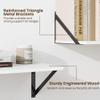 Fun Memories Deep Floating Shelves for Wall, 36W x 8D Wall Mounted Shelves Set of 2, Wide Display Ledge Shelf with Sturdy Metal Brackets for Living Room, Bathroom, Bedroom and Kitchen, White view 4