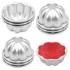 3.7-Inch 10Pcs Mini Jelly Aluminum Alloy Cake Brownies, Jelly Fluted And Non-Stick Heat-Up Cup Easy Easy Stick Non To Muffins, Pans, Cupcakes, For Demold, Cup Molds, Pudding Fast Baking Moulds view 1