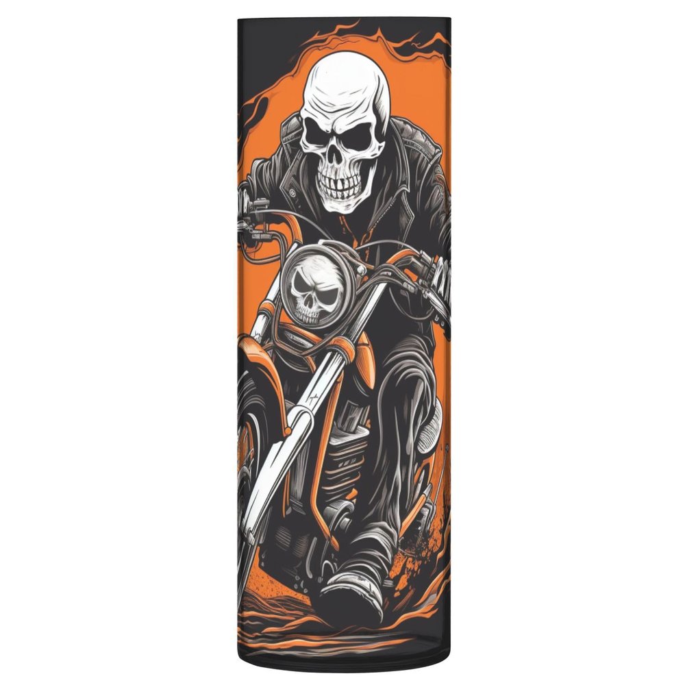 ALAZA Sugar Skull Funny Vase for Flowers 3.9" W x 11.8" H Cylinder Vases for Centerpieces Home Office Decor Storage Container