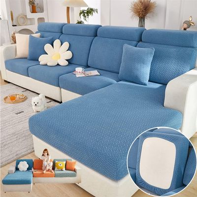 Yaxhsi Wear-Resistant Washable Stretch Slipcovers for Sectional Sofa (Lake Blue, Pillow Cover)