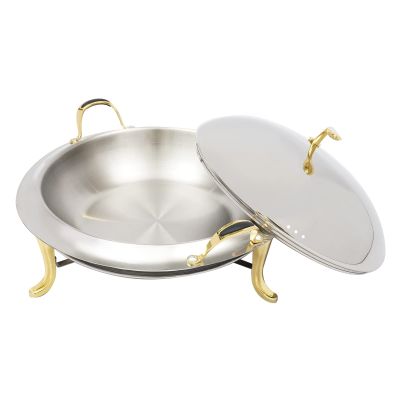 Chafing Dish 11in Buffet Round Chafer, with Lid Food Warmer Catering Pot,Stainless Steel Round Chafer Food Warmers for Parties Wedding Catering Event, 1.5L