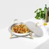 Chafing Dish 11in Buffet Round Chafer, with Lid Food Warmer Catering Pot,Stainless Steel Round Chafer Food Warmers for Parties Wedding Catering Event, 1.5L view 4