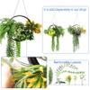 ECOOPTS 7 PCS Artificial Hanging Plants with Black Frame Faux Plants with S-Shaped Hooks for Indoor Outdoor Garden Home Bathroom Living Room Wall Decor (Green Orange) view 4