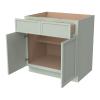 CozyHommie RTA Solid Wood Kitchen Base Cabinet, Large Storage Base Cabinet, Entryway Cabinet with 2 Drawers 2 Doors and 1 Shelf for Kitchen, Office(Jade Green, 39W24D34.5H) view 1