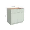 CozyHommie RTA Solid Wood Kitchen Base Cabinet, Large Storage Base Cabinet, Entryway Cabinet with 2 Drawers 2 Doors and 1 Shelf for Kitchen, Office(Jade Green, 39W24D34.5H) view 3