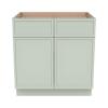 CozyHommie RTA Solid Wood Kitchen Base Cabinet, Large Storage Base Cabinet, Entryway Cabinet with 2 Drawers 2 Doors and 1 Shelf for Kitchen, Office(Jade Green, 39W24D34.5H) view 4